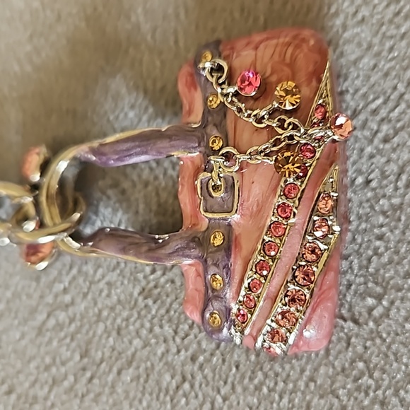 Alexander Kalifano Pink & Purple Glitz Keychain Purse Charm - Picture 3 of 5